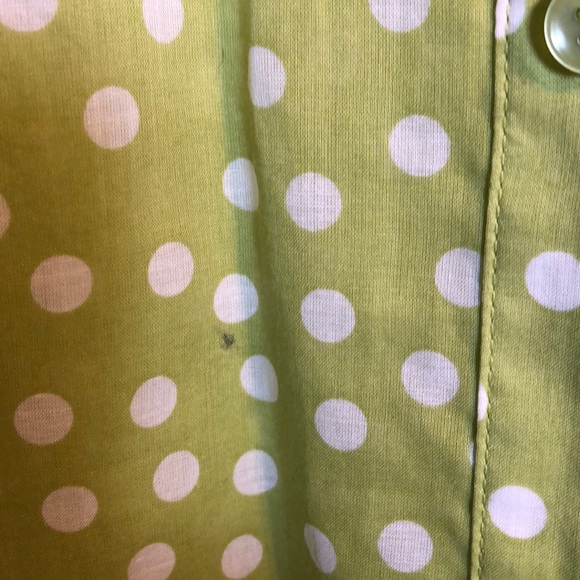 Size 2X Coldwater Creek polka dot green blouse - Picture 3 of 4